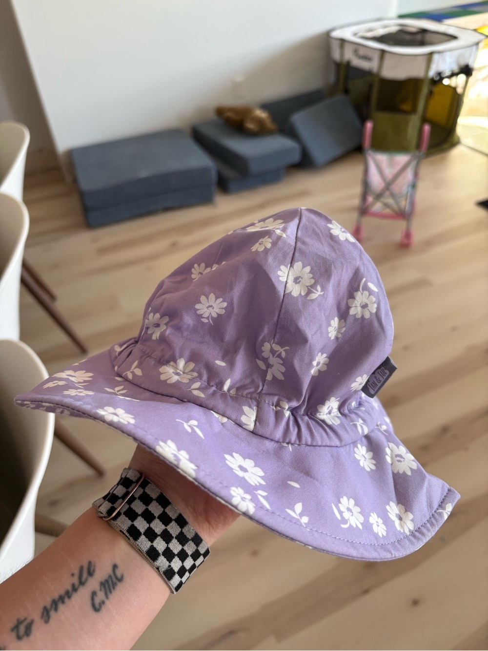 Jan and Jul purple floral hat